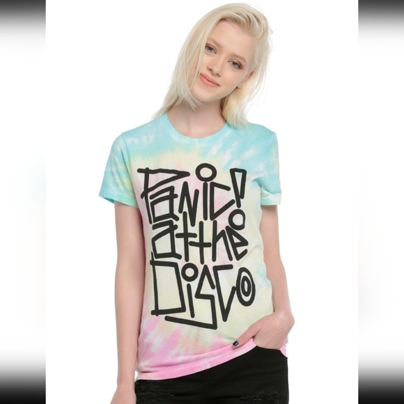 Hot Topic Tops - Panic! At The Disco Pastel Tie-dye T-shirt Fitted Junior Women's XL Hot Topic